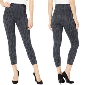 SPANX Charcoal Geo Look at Me Cropped Stretch Shapewear Leggings Size XL